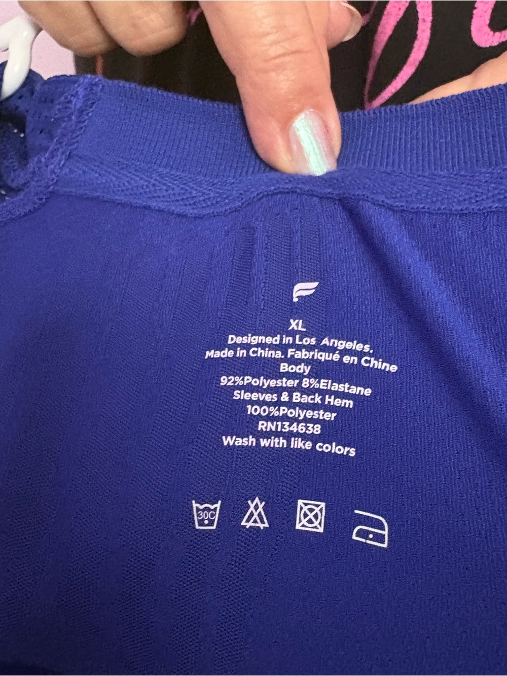 Fabletics Royal Blue Performance Tee - Picture 2 of 2